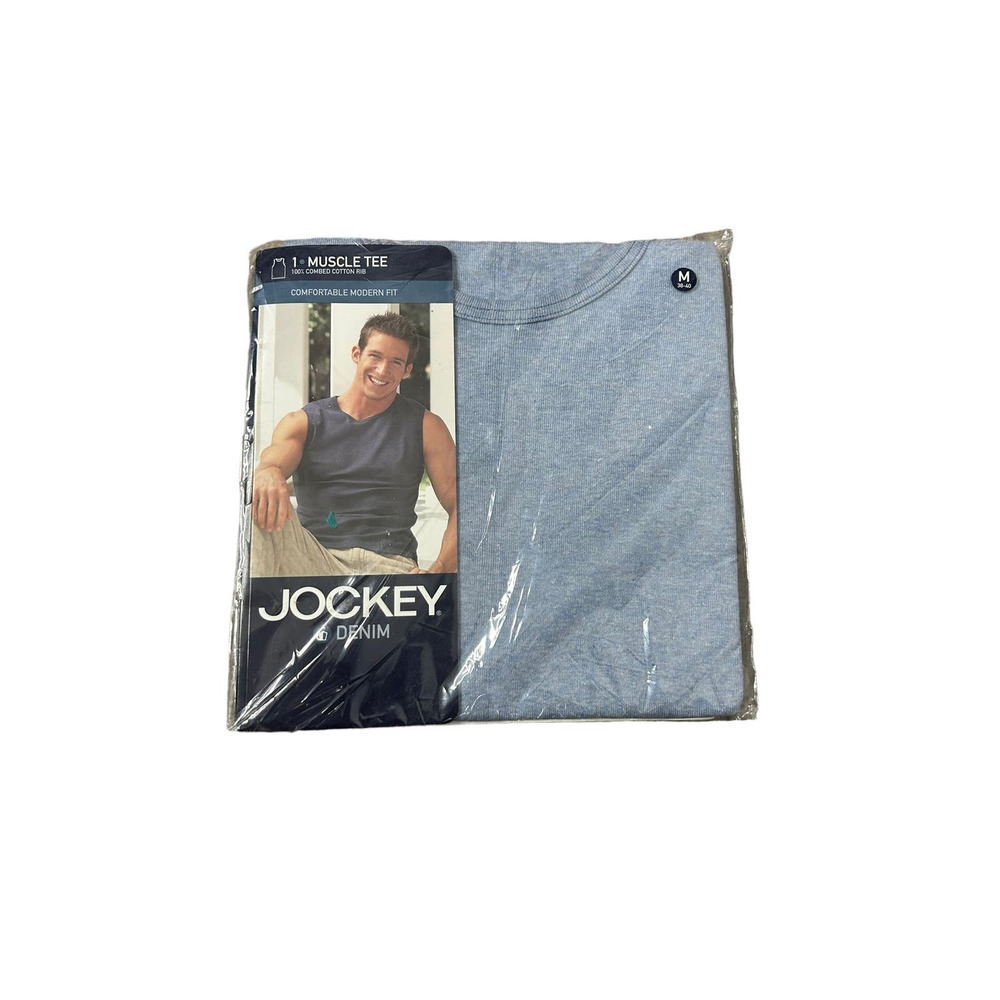 Jockey 2002‎ New Muscle tee combed cotton rib denim blue medium